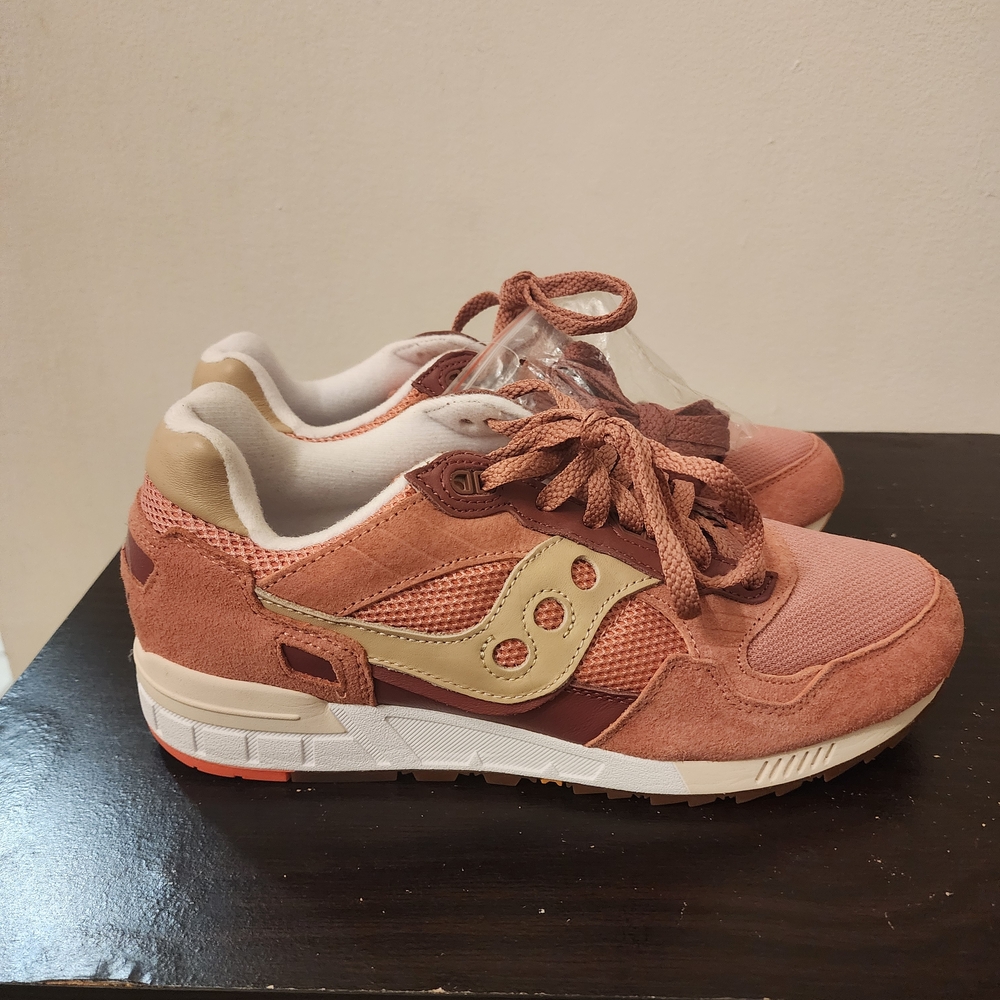 Saucony Pink and Tan Sneakers
